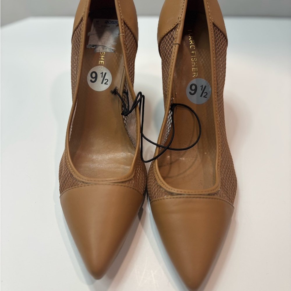 Marc Fisher Brown Mesh Heels
